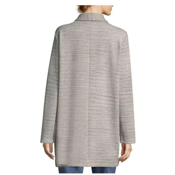 Eileen Fisher Woman's Chevron Knit Long Sleeve Jacket Coat Pockets - Picture 10 of 11